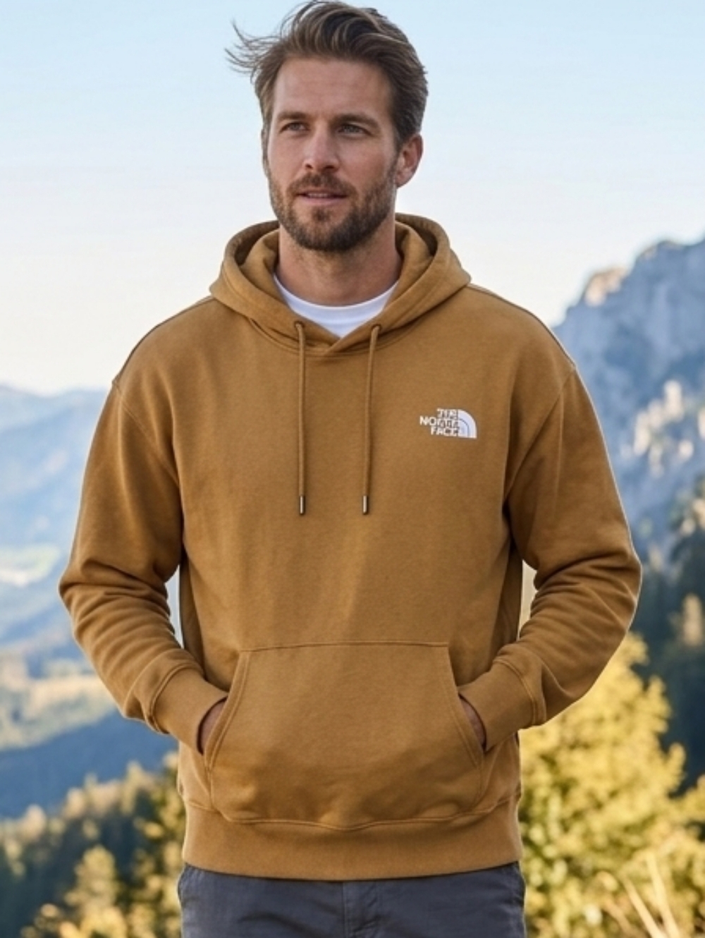 The North Face Heavyweight Fleece Hoodie - Tan / Caramel - Men’s Small